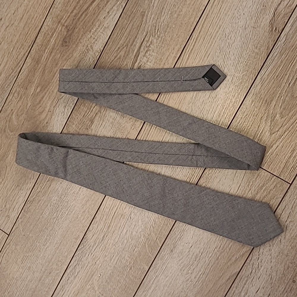 J CREW Preppy‎ Grey Weave Skinny Mens Cotton Tie